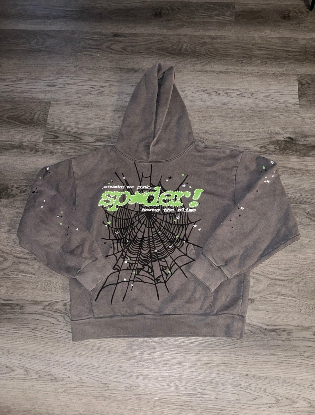 Sp5der Punk V2 Slate Grey Hoodie