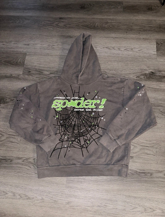 Sp5der Punk V2 Slate Grey Hoodie