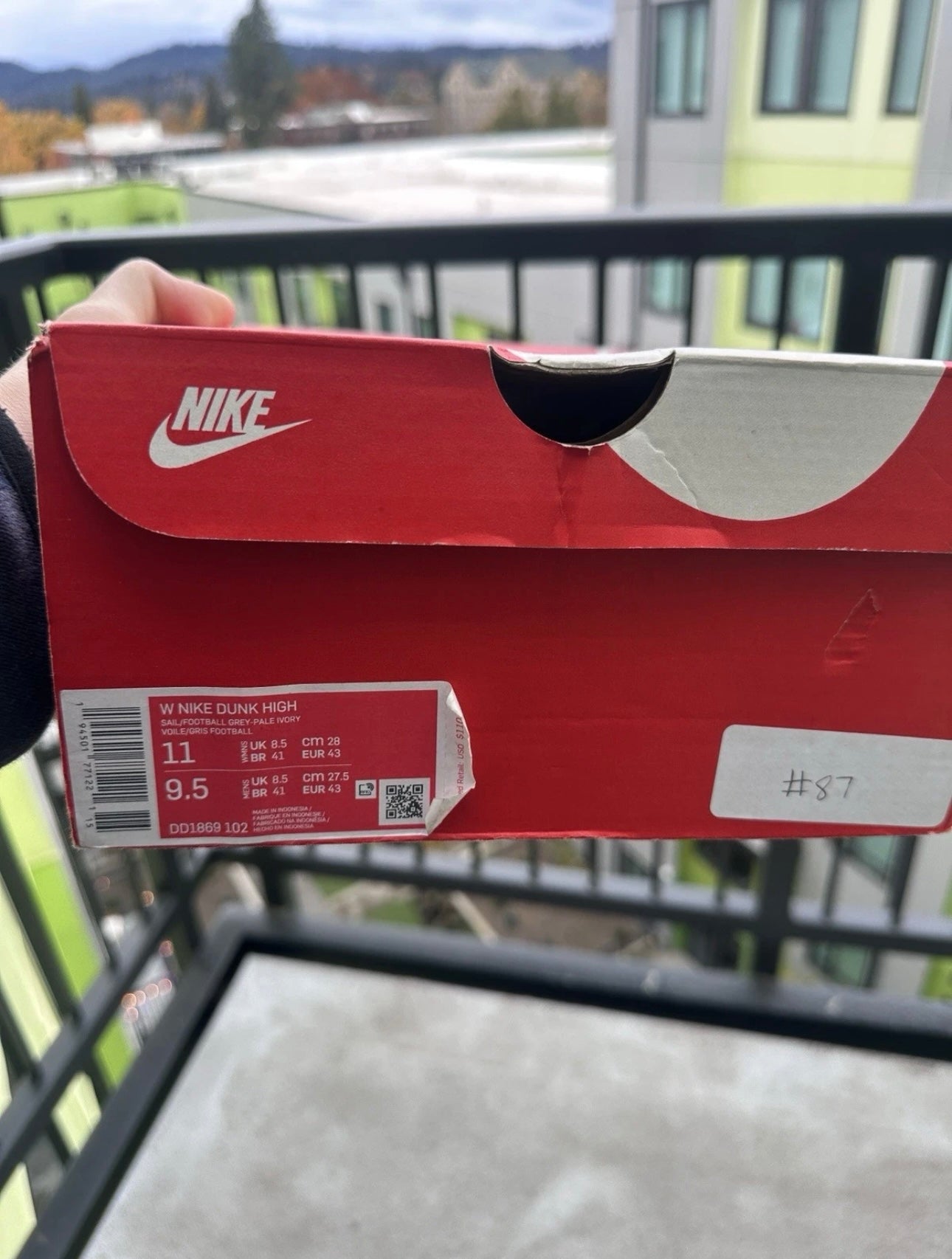 Nike Dunk High Sail Football Grey W